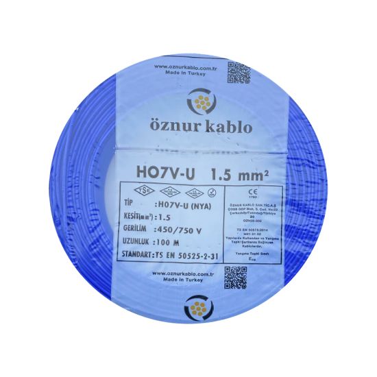 Öznur 1,5 NYA Kablo (Mavi)